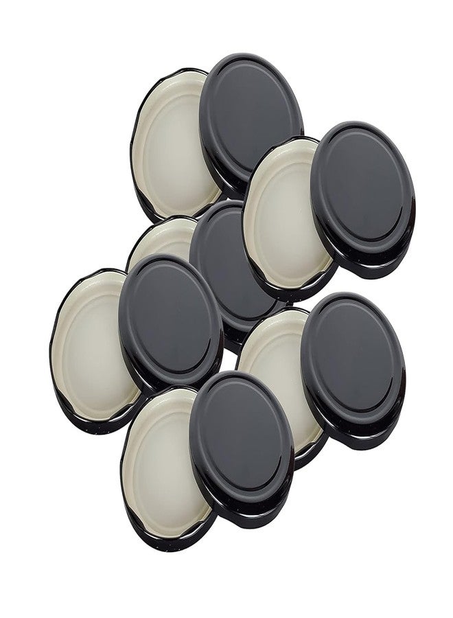 Pure Source India Metal Lug Cap Lid for Glass jar and Milk Bottles, Rust Free, Airtight, Food Grade Caps - 12 Pieces, 42 mm, Black - Image 1